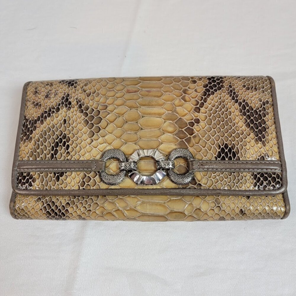 Brighton Python-Embossed Tri-Fold Wallet - image 2